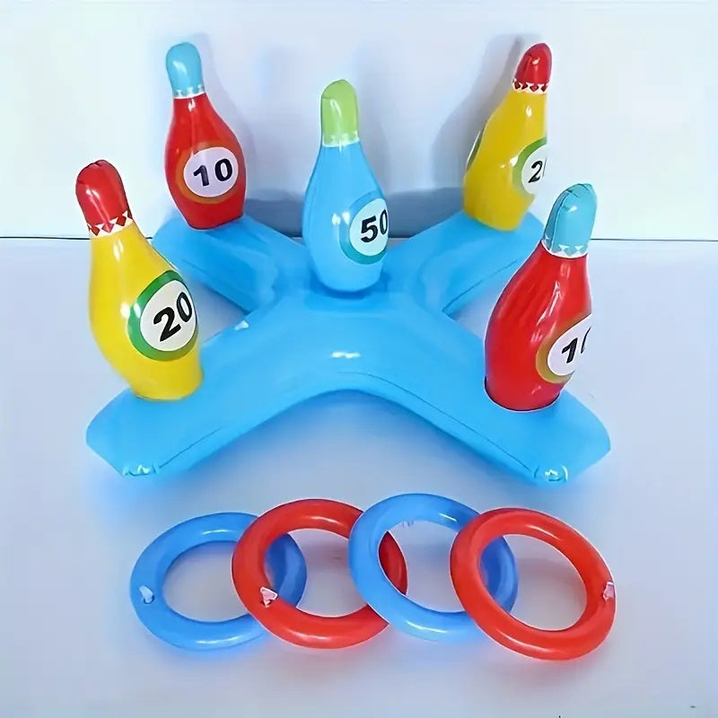 Aufblasbares Wasser-Bowling-Set: Lustiges Poolspiel für alle