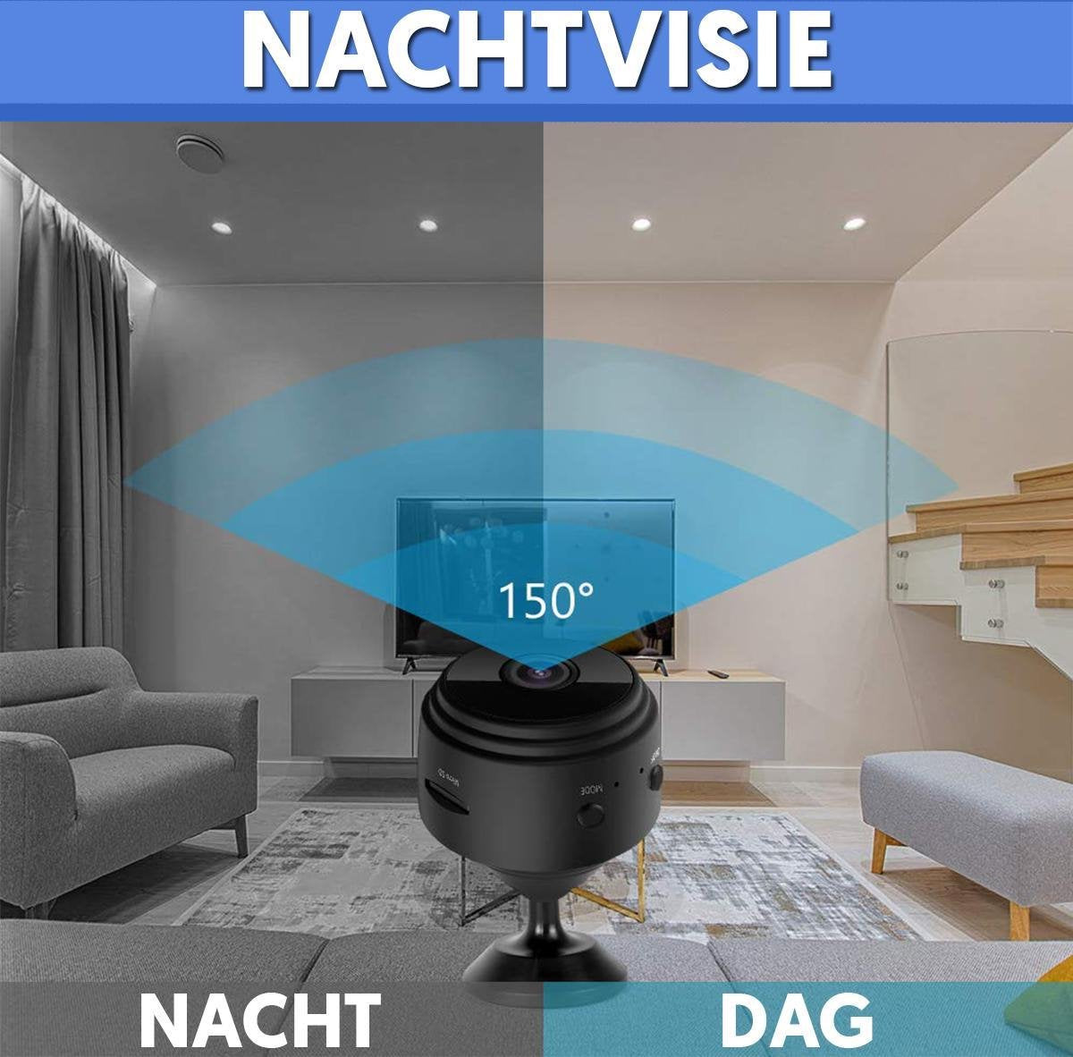 SecureView – Mini Sicherheitskamera - HD - 1080P - Drahtlos