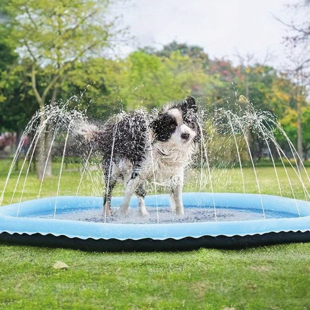 Hunde Wasser Spritzpad – Erfrischende Spielmatte inklusive Brunnen