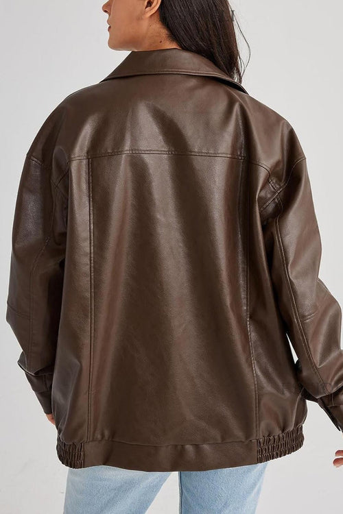 Bomberjacke mit Kunstleder