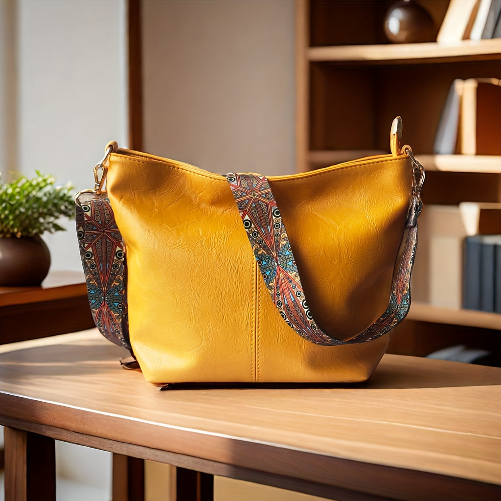 Breite Geometrische Tasche – Große Kapazität Crossbody inklusive Retro-Vibe