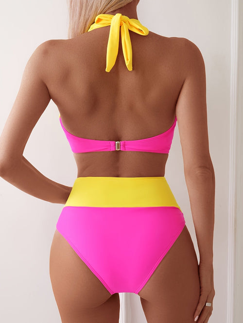 Damen Badeanzug mit Blockdesign – Bequem und Modisch