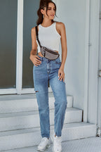 High-Waist Jeans mit Used-Look