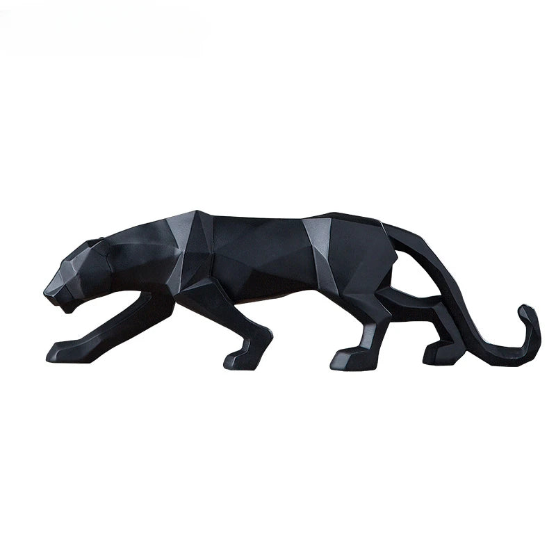 Schwarz-Weiße Panther Skulpturen – Modernes Kunst-Duo für dein Interieur