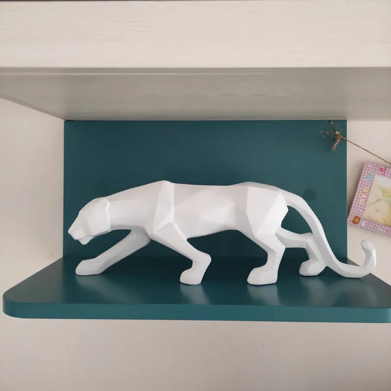 Schwarz-Weiße Panther Skulpturen – Modernes Kunst-Duo für dein Interieur