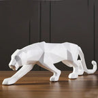Schwarz-Weiße Panther Skulpturen – Modernes Kunst-Duo für dein Interieur