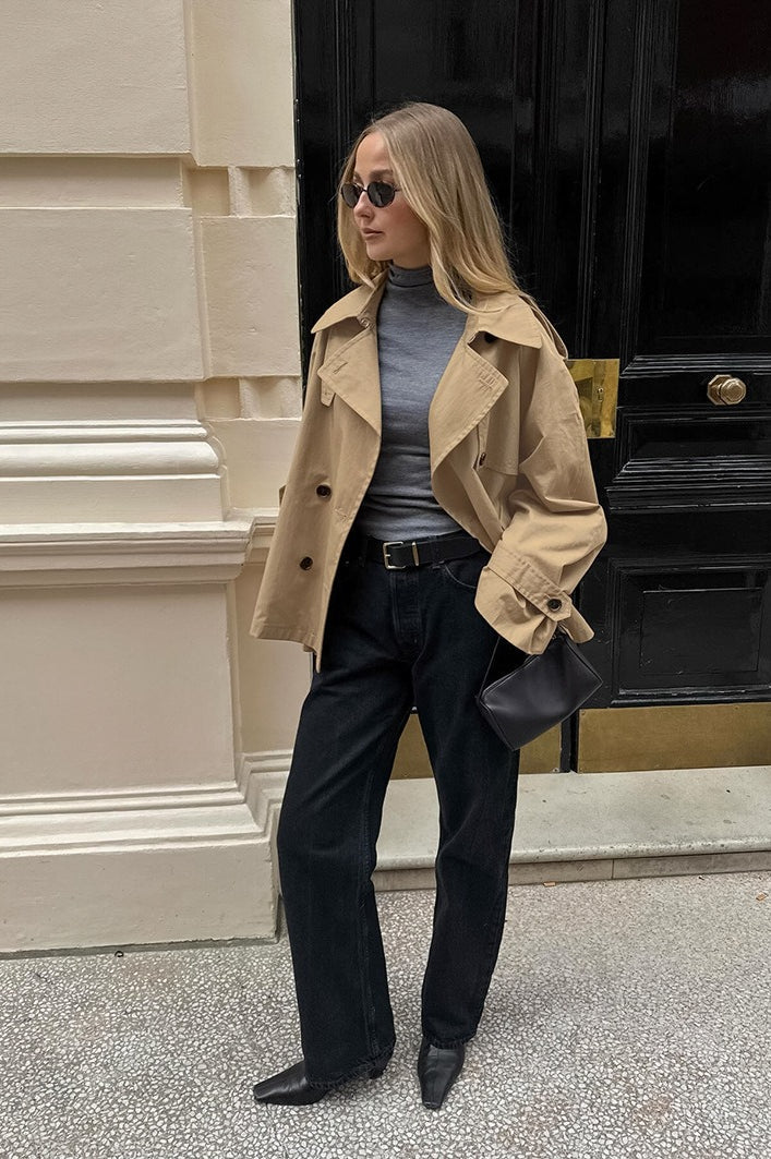 Trenchcoat in Khaki aus Baumwolle