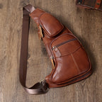Vintage Klassische Leder Slingtasche – Kompakt und Haltbar