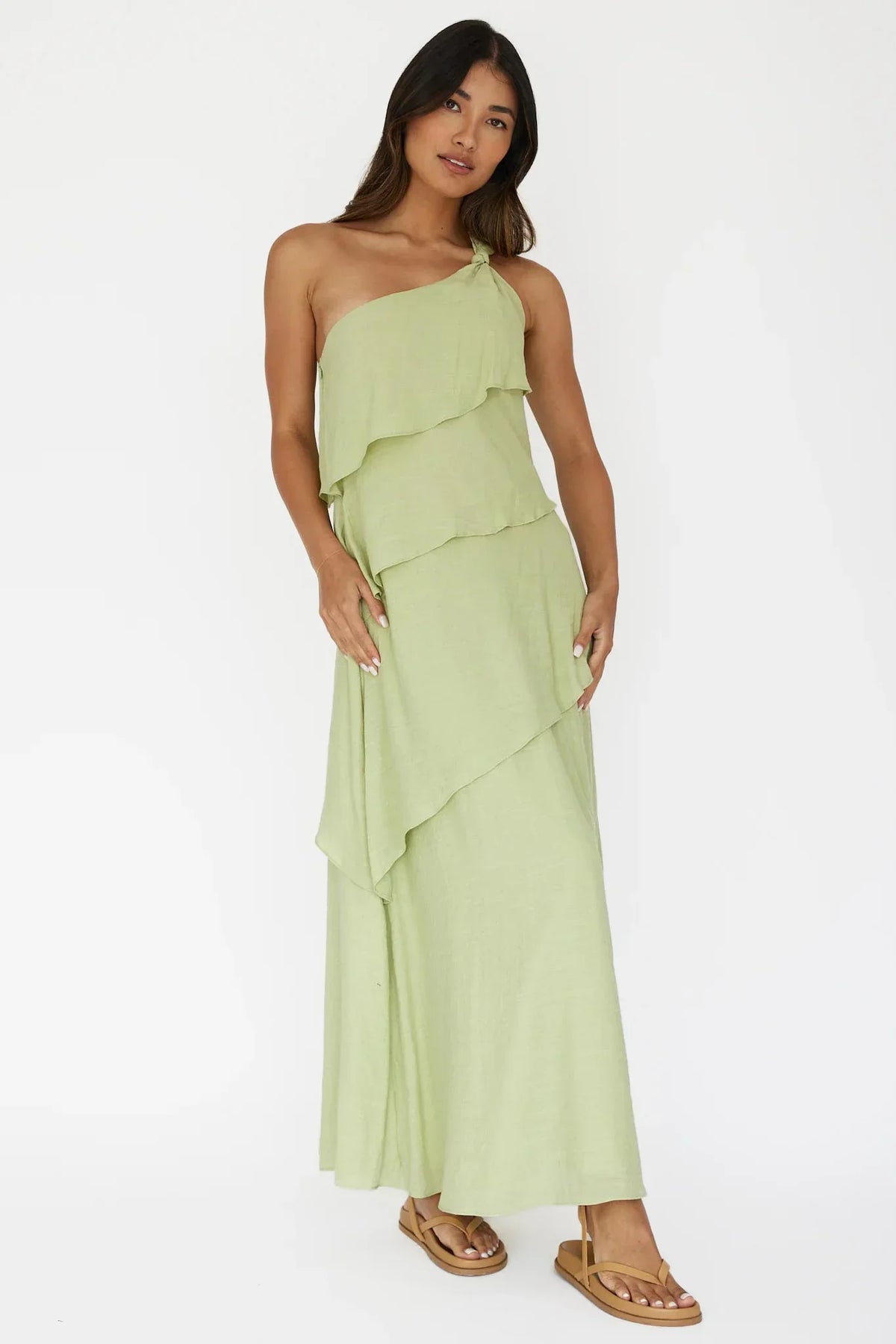 Delwyn – Maxikleid mit One-Shoulder-Design und Volants