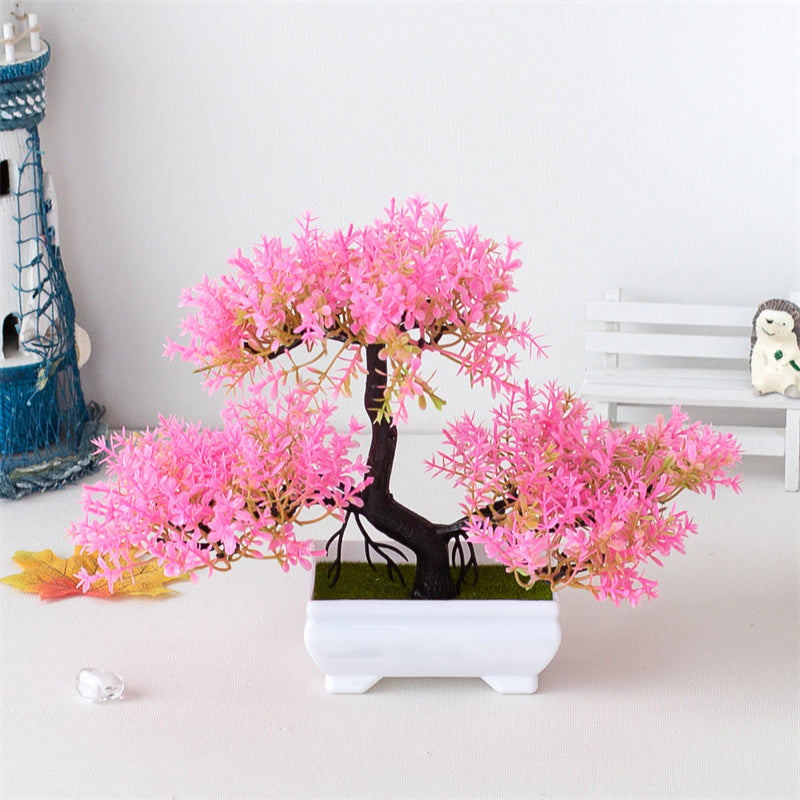 BlossomBonsai Kunstbaum – Realistischer Mini-Bonsai inklusive Rosa Blüten