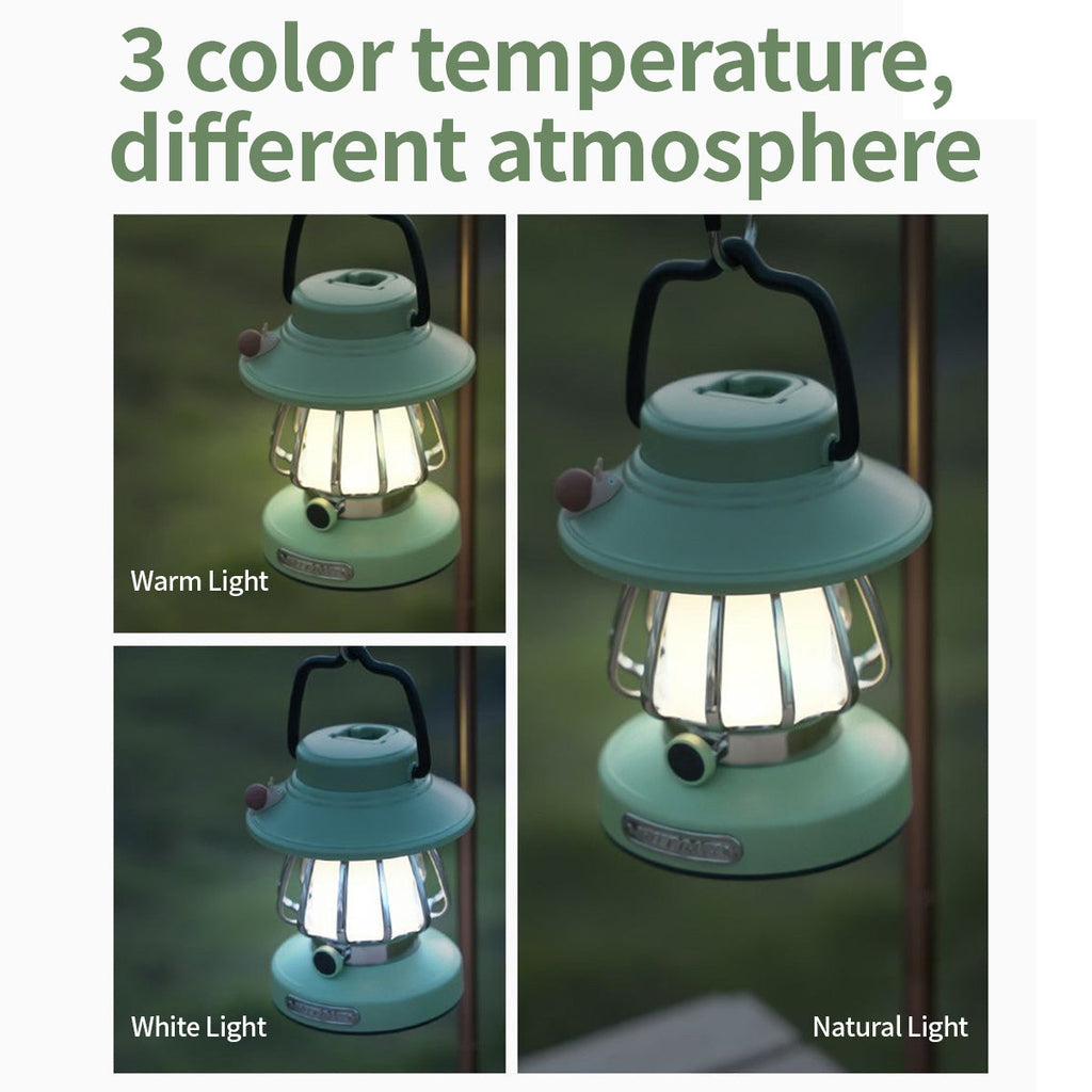 SnailGlow Tragbare Campinglampe: USB-wiederaufladbare Nachtlampe