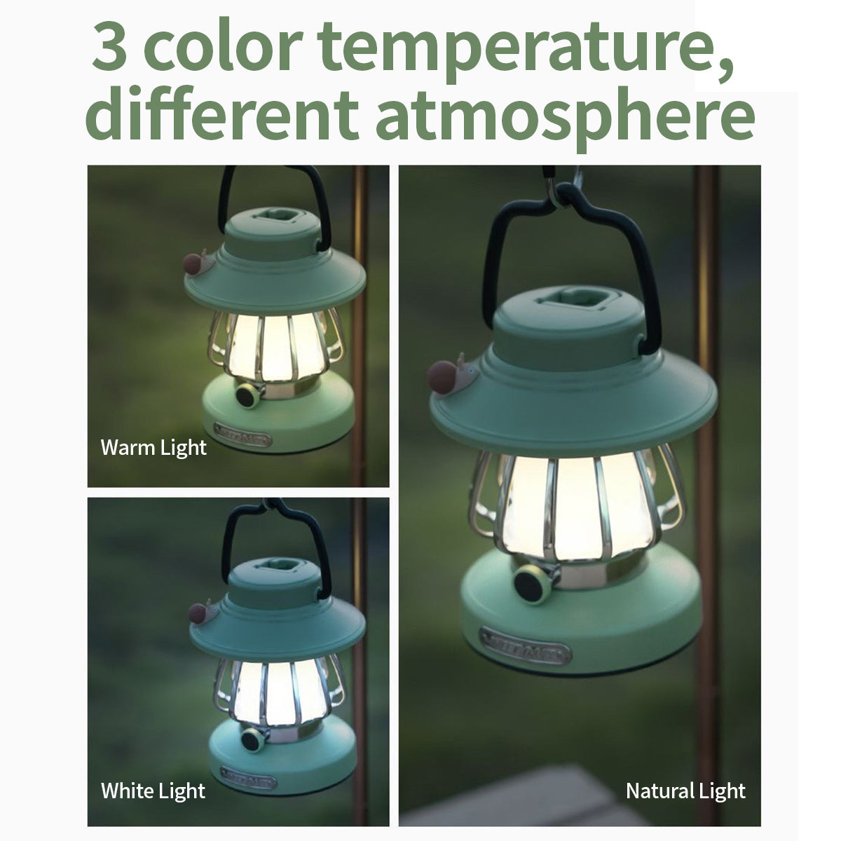 SnailGlow Tragbare Campinglampe: USB-wiederaufladbare Nachtlampe