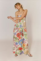 Maxikleid mit A-Linie und Blumenmuster