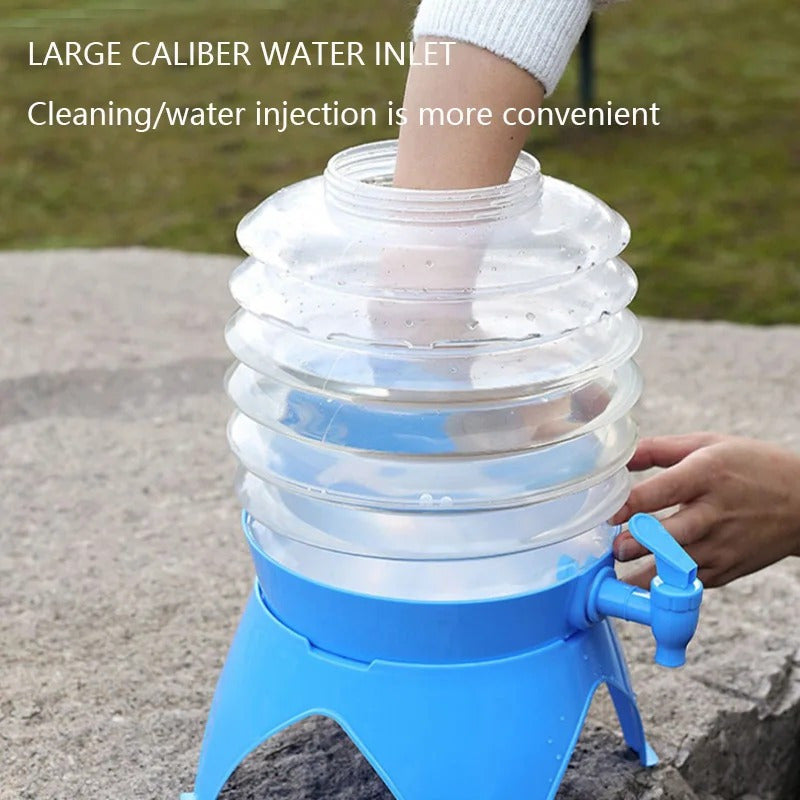 Tragbarer faltbarer Wassereimer – 3,5L inklusive ausziehbarem Wasserhahn