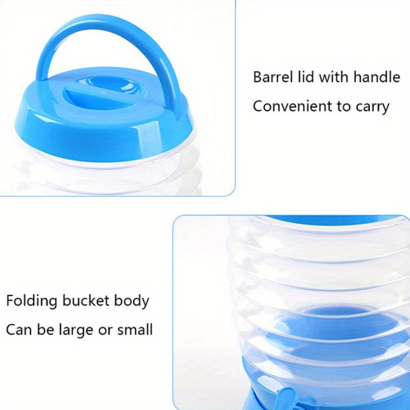 Tragbarer faltbarer Wassereimer – 3,5L inklusive ausziehbarem Wasserhahn