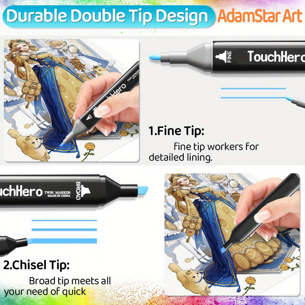 TouchHero 168 Farben Alkoholmarker Set – Professionell und Flexibel