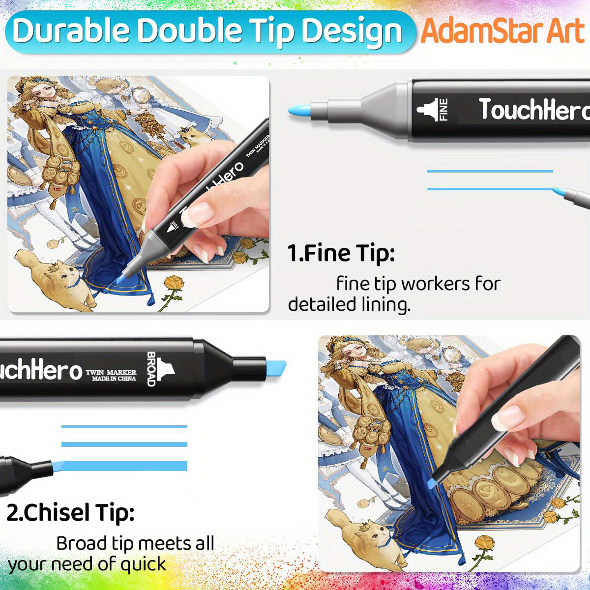 TouchHero 168 Farben Alkoholmarker Set – Professionell und Flexibel