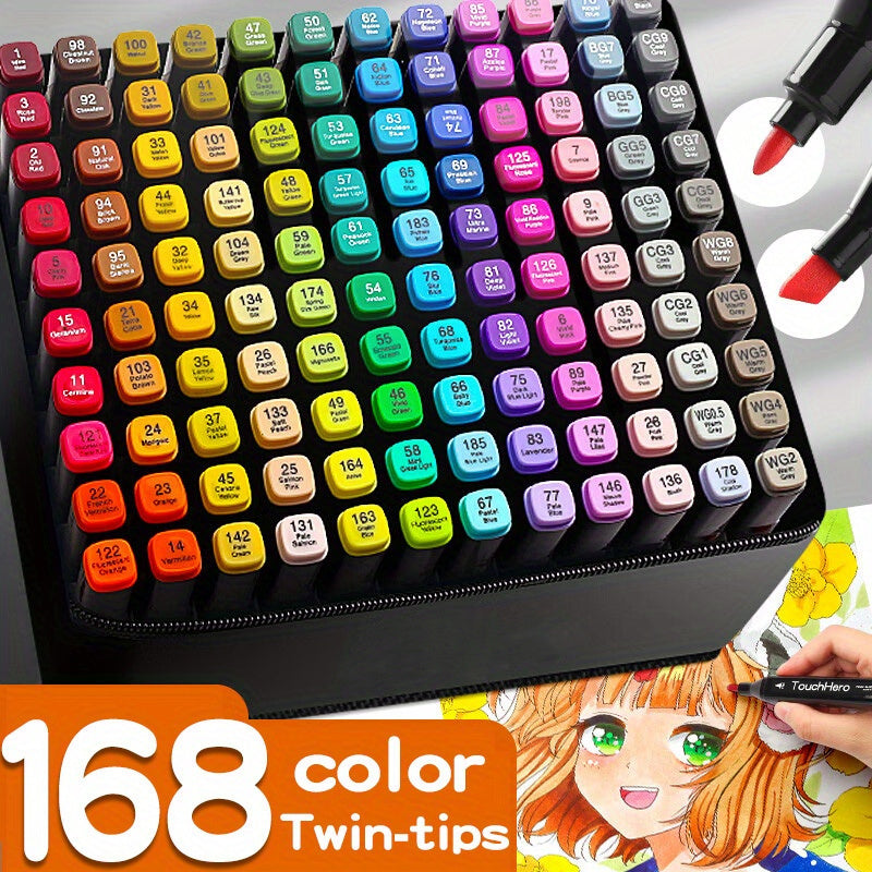 TouchHero 168 Farben Alkoholmarker Set – Professionell und Flexibel