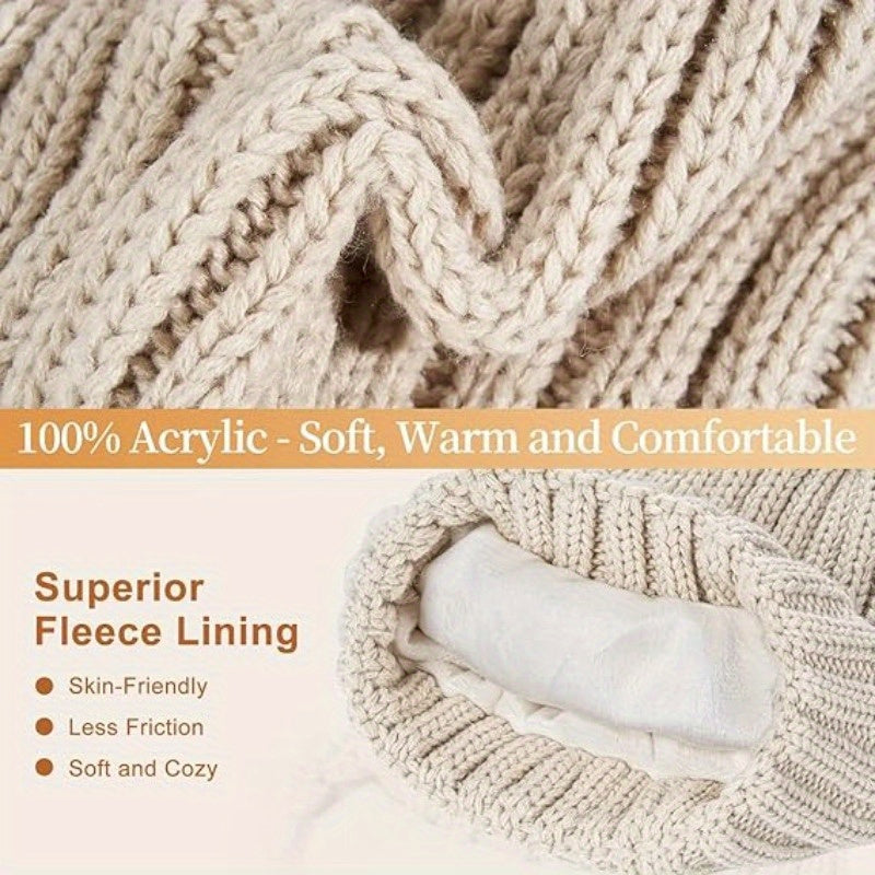 Lieke 3-in-1 Winterset – Warme Strickmütze, Schal sowie Handschuhe