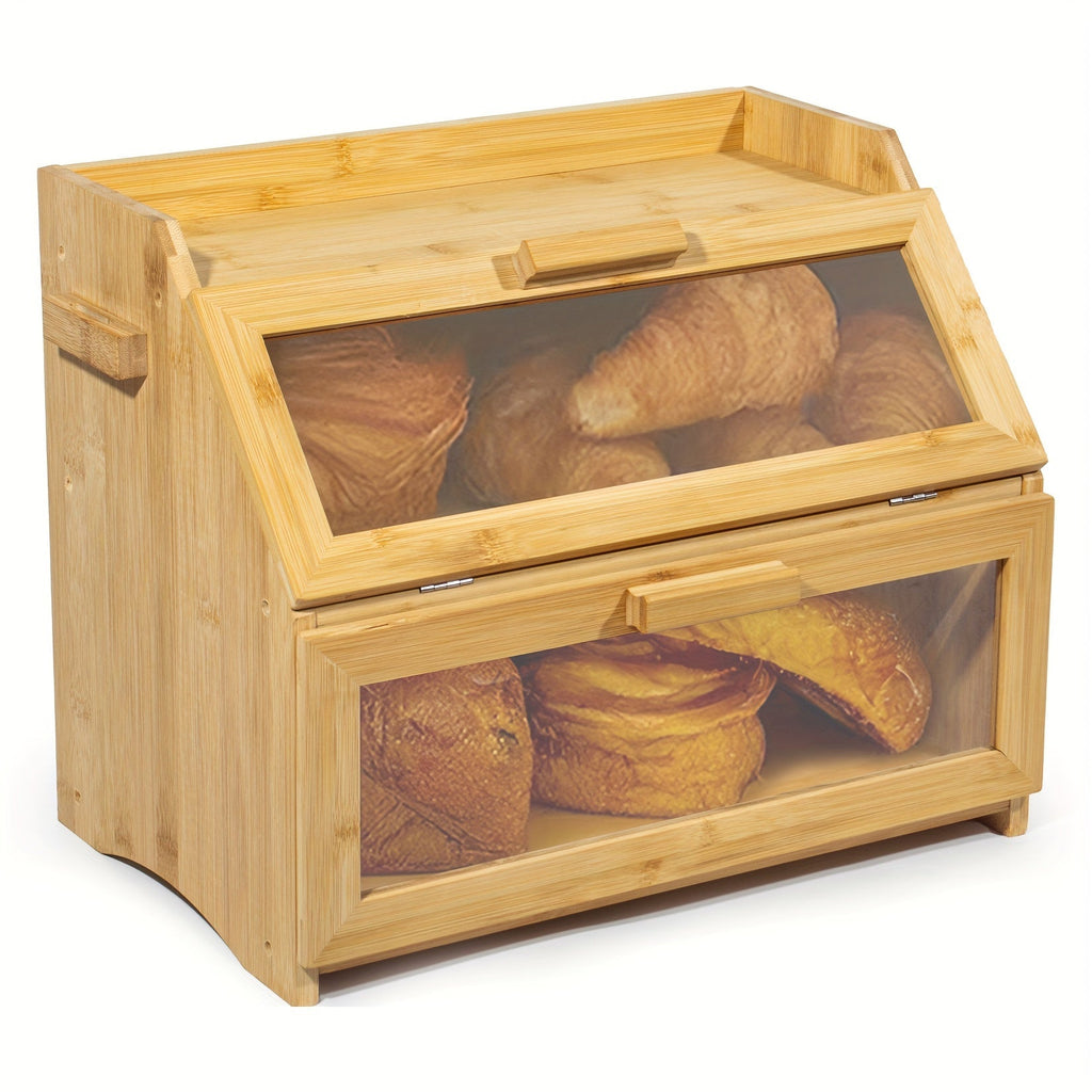 Bambus Brotdose mit Doppelten Regalen – Praktisch und Elegant