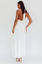 Maxikleid mit Neckholder und Beinschlitz