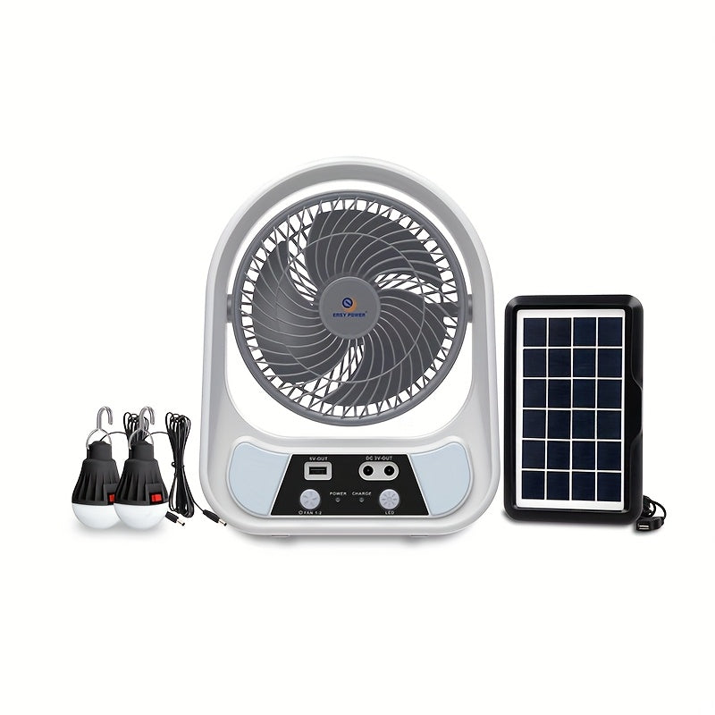 Tragbarer solarbetriebener Ventilator sowie Nachtlicht – Multifunktional und wiederaufladbar