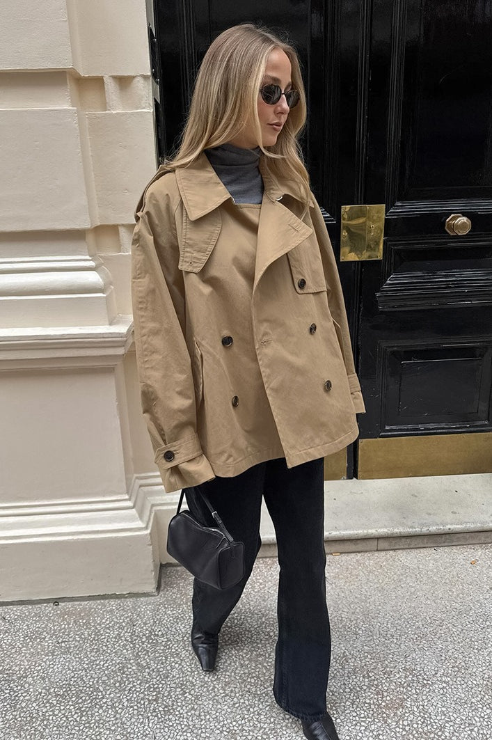 Trenchcoat in Khaki aus Baumwolle