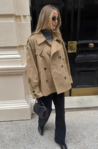 Trenchcoat in Khaki aus Baumwolle