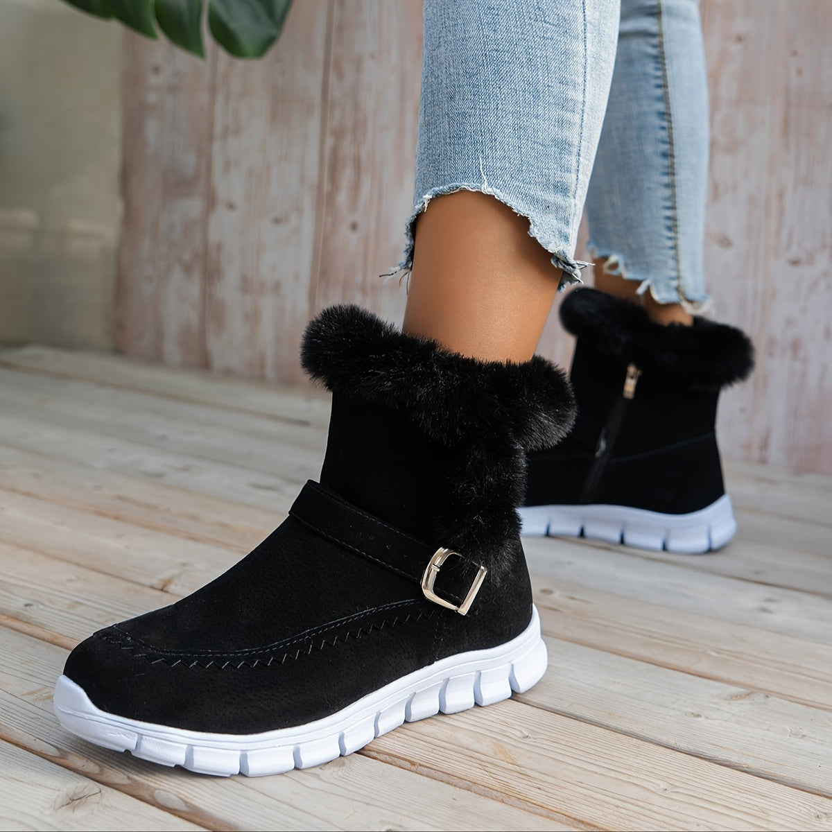 Warme Samt-Schneestiefel für Damen – Komfortabel und Elegant
