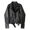 Biker-Lederjacke mit Reißverschlüssen und Gürtel