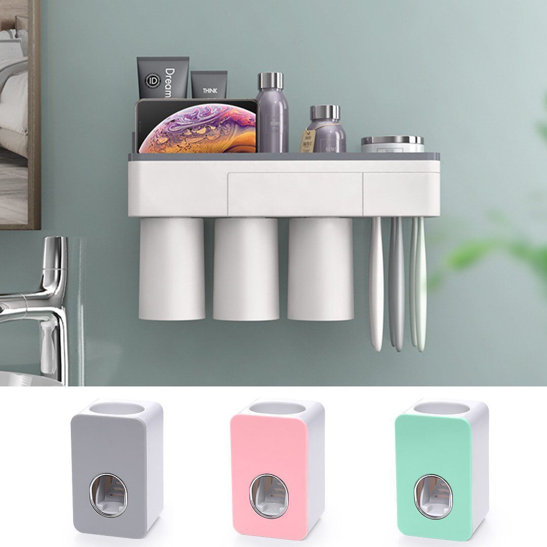 ToothCare – Praktischer Zahnbürstenhalter inklusive Zahnpastaspender