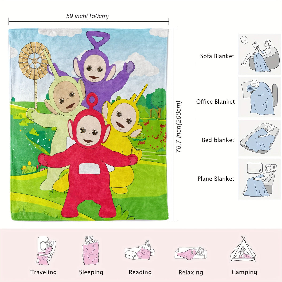 Teletubbies Decke – Für Kinder, Weich und Flexibel