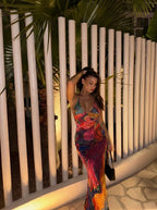 Esmeralda – Maxikleid mit Neckholder und offenem Rücken