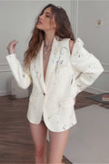 Locker geschnittener Blazer mit Druck