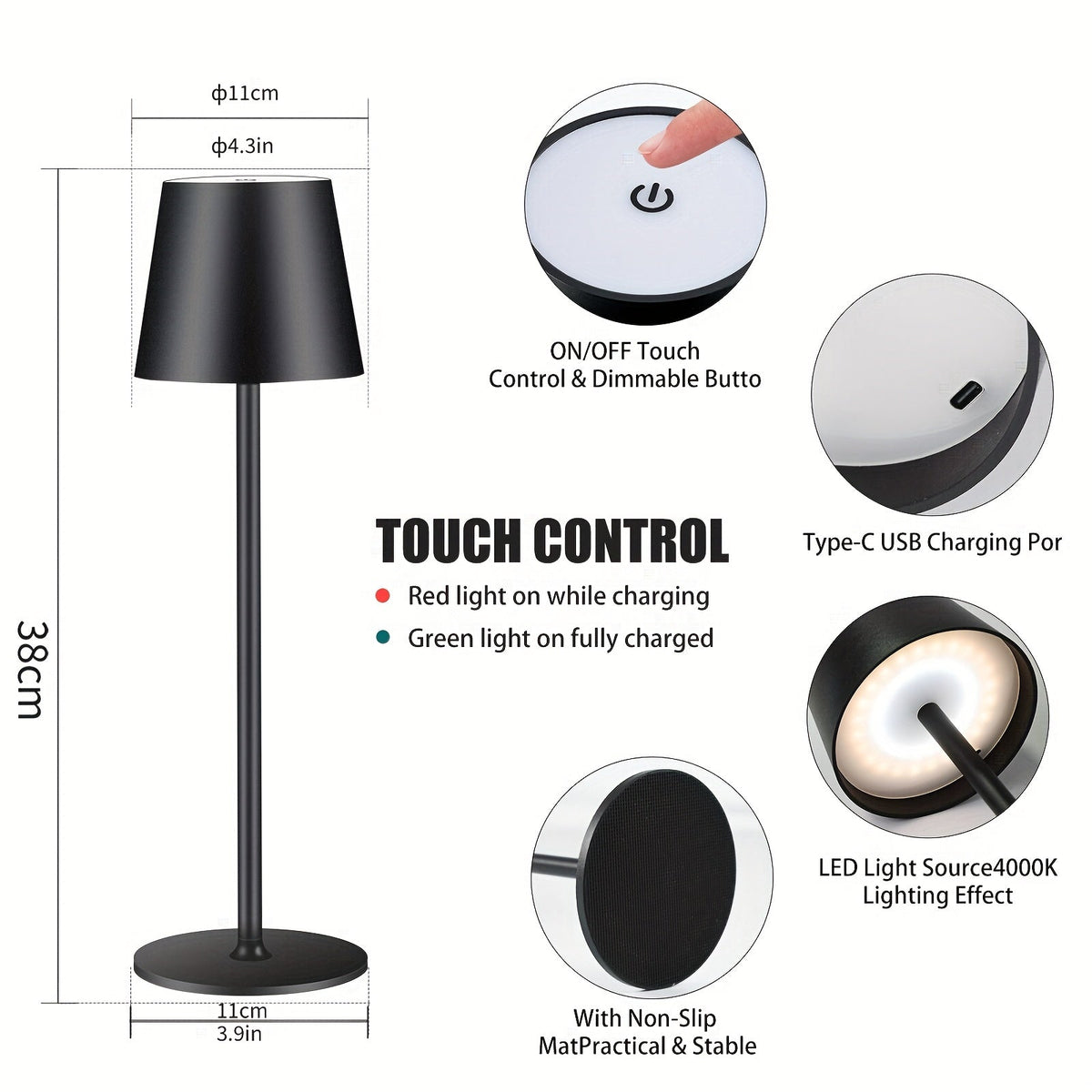 Stilvolle Drahtlose Tischlampe – Modern und Funktional