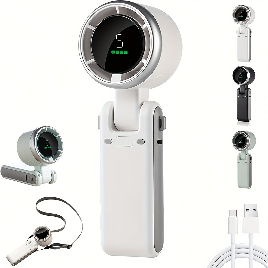 Kompakter Turbo Handventilator – 3-in-1 USB wiederaufladbar inklusive 5 Geschwindigkeiten