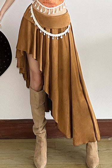 Asymmetrischer Rock mit Druck