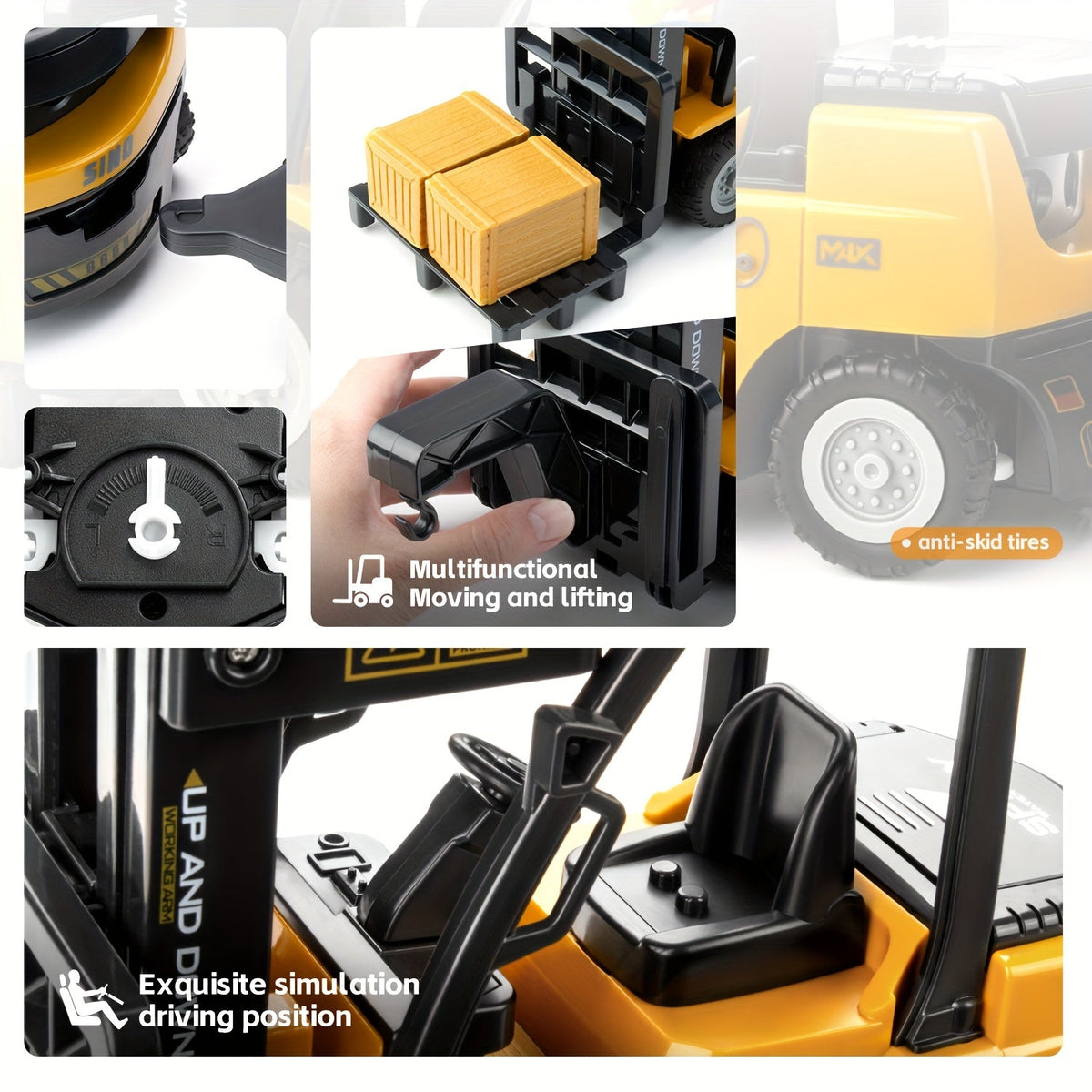 Robuster Fernbedienung Gabelstapler – 1:24 Maßstab inklusive Lichtern