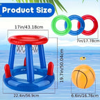Aufblasbares Pool-Basketballset – Mit Korb, Ball sowie Ringen