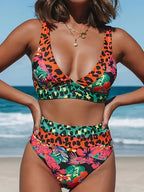 Tropisches Leopard High Waist Bikini Set – Elegant und Komfortabel