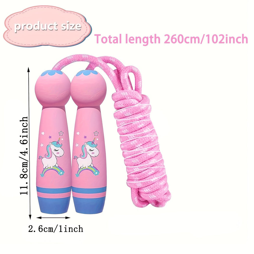 Unicorn Springseil - Gemütliches Springseil für Kinder inklusive Holzgriffen