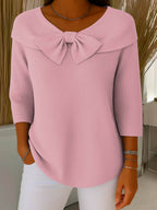 Eleganter Strickpullover mit Schleifendetail