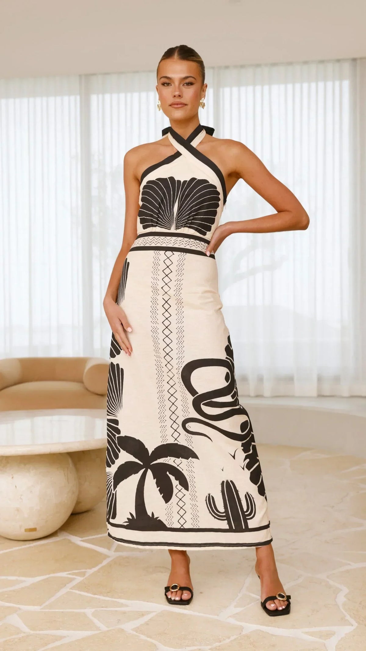 Boe – Leinen-Maxikleid mit Neckholder