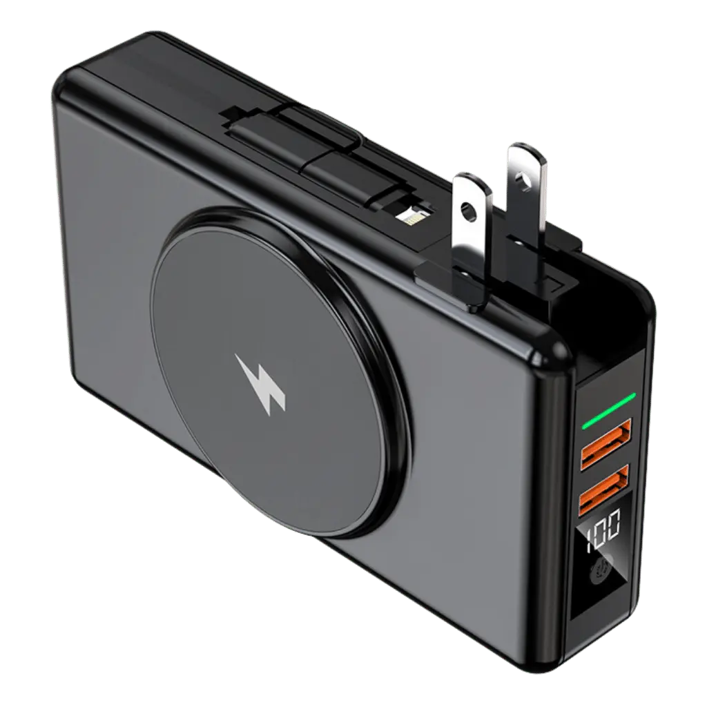 EnergieMate 5-in-1 Powerbank – Schlanker Reisebegleiter inklusive 15.000mAh