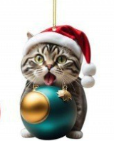 Weihnachts-Katzen-Ornament: Niedliche festliche Baumdekoration