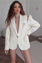 Locker geschnittener Blazer mit Druck