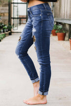 Jeans mit Leoparden-Print