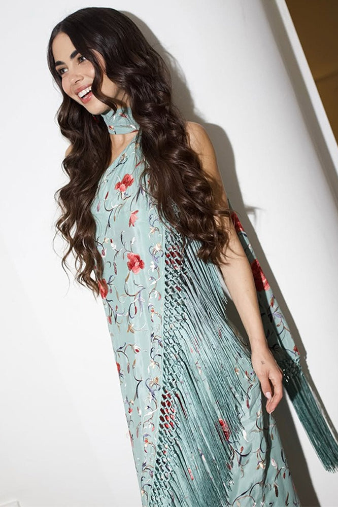 Kleid mit Neckholder und Druck