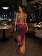 Esmeralda – Maxikleid mit Neckholder und offenem Rücken