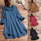 Lockerer Baumwoll-Pullover mit Knopf